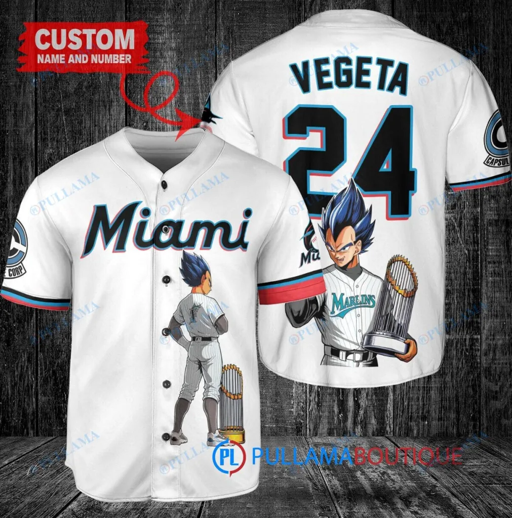 Miami Marlins Baseball Vegeta Super Saiyan Dragon Ball Z Custom Baseball Jersey 21 Miami Marlins Baseball Vegeta Super Saiyan Dragon Ball Z Custom Baseball Jersey