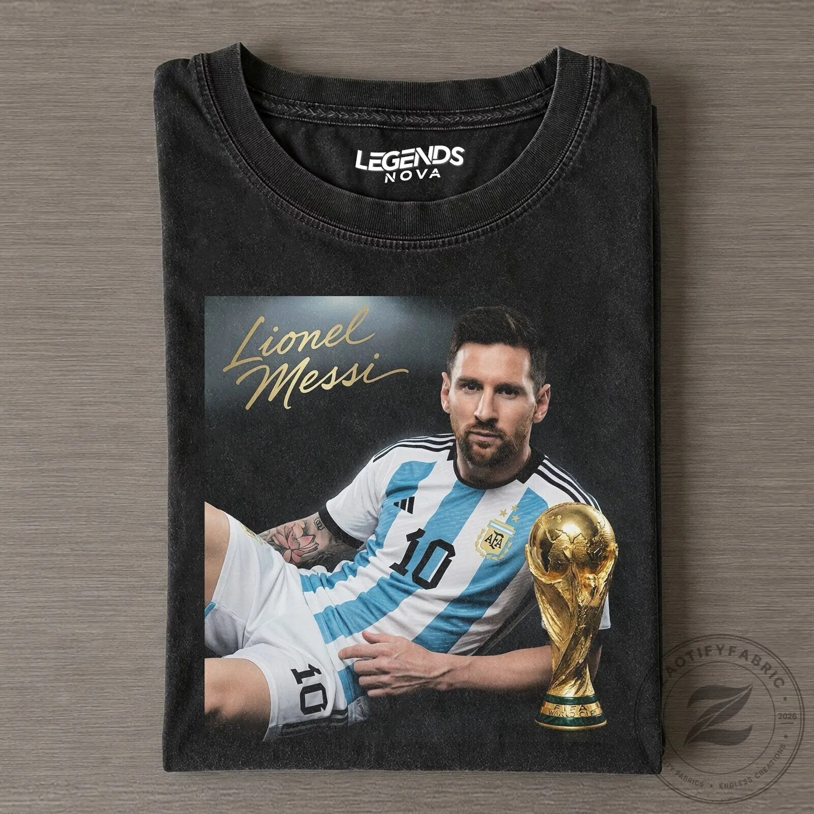 Lionel Messi Argentina World Cup Champion Graphic T-Shirt