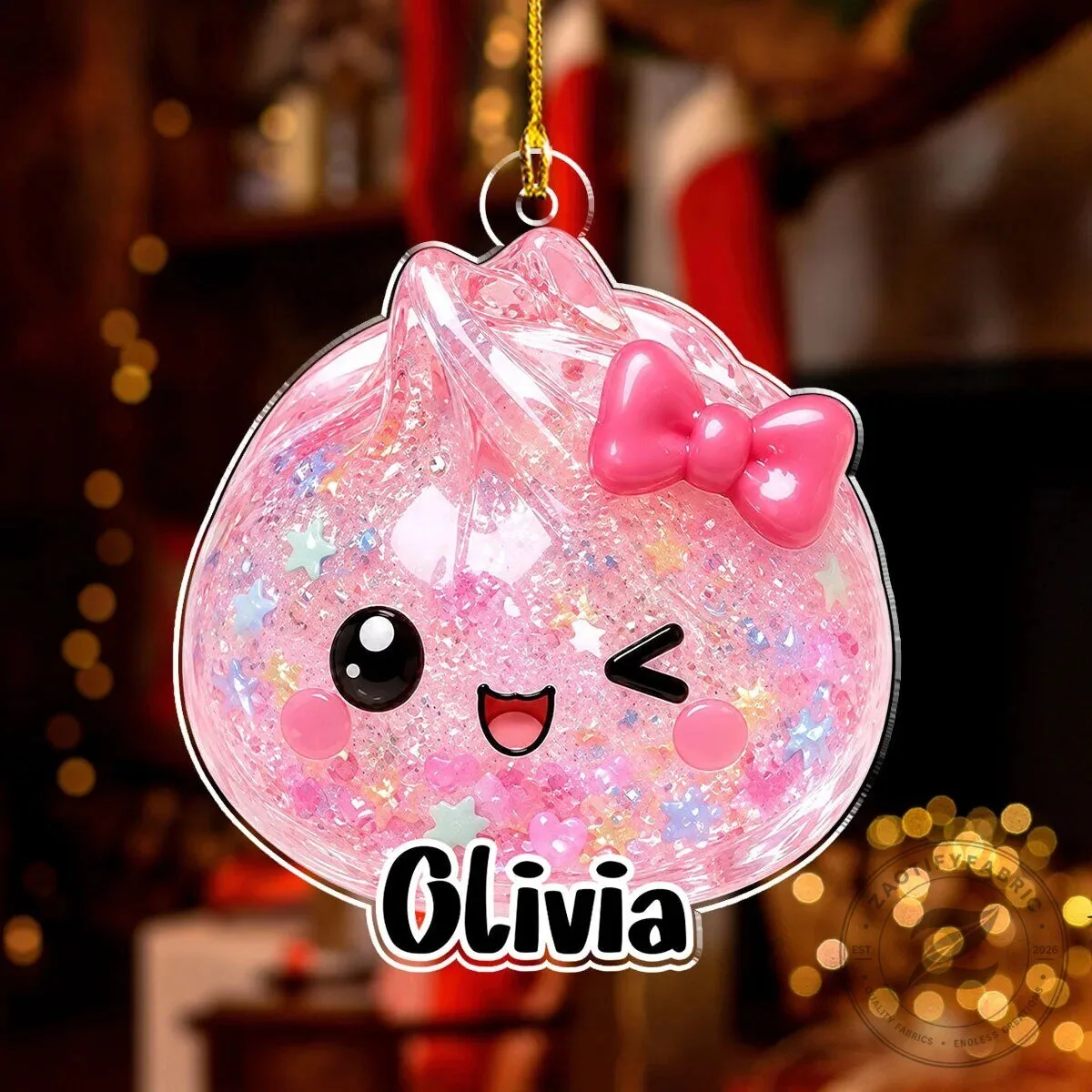 Personalized Cute Dumpling Squishy Christmas Tree Ornament with Custom Name 14 Personalized Cute Dumpling Squishy Christmas Tree Ornament with Custom Name