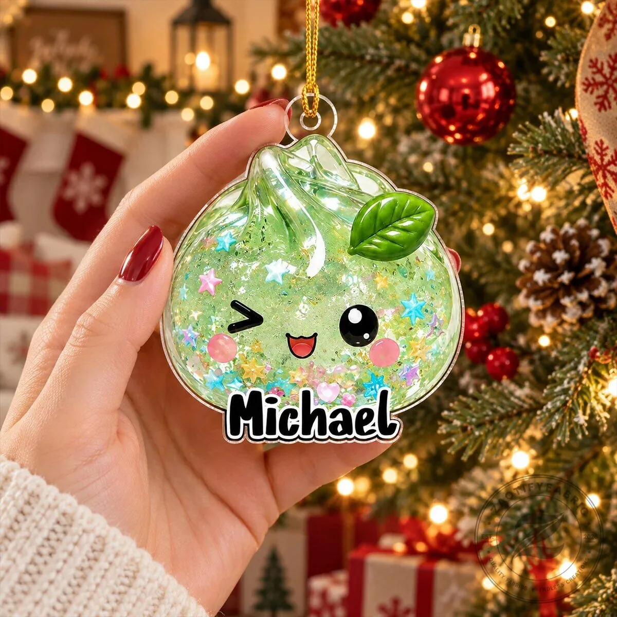 Personalized Cute Dumpling Squishy Christmas Tree Ornament with Custom Name 16 Personalized Cute Dumpling Squishy Christmas Tree Ornament with Custom Name