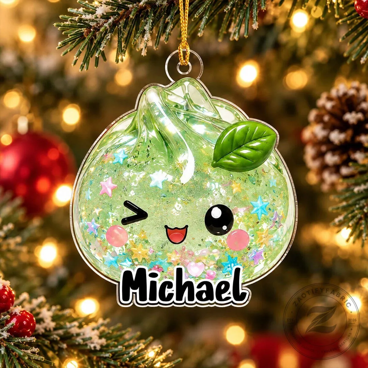 Personalized Cute Dumpling Squishy Christmas Tree Ornament with Custom Name 17 Personalized Cute Dumpling Squishy Christmas Tree Ornament with Custom Name