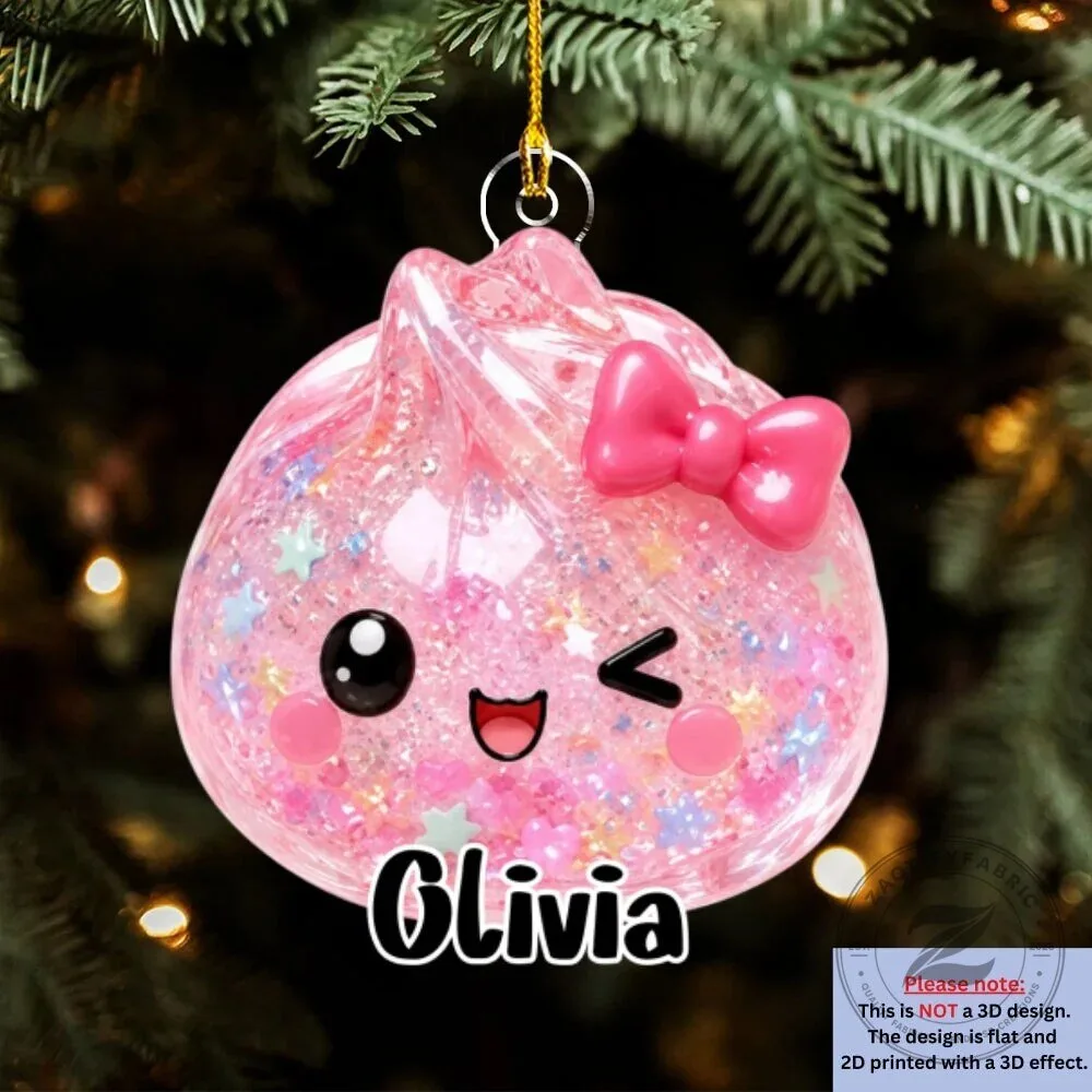 Personalized Cute Dumpling Squishy Christmas Tree Ornament with Custom Name 18 Personalized Cute Dumpling Squishy Christmas Tree Ornament with Custom Name