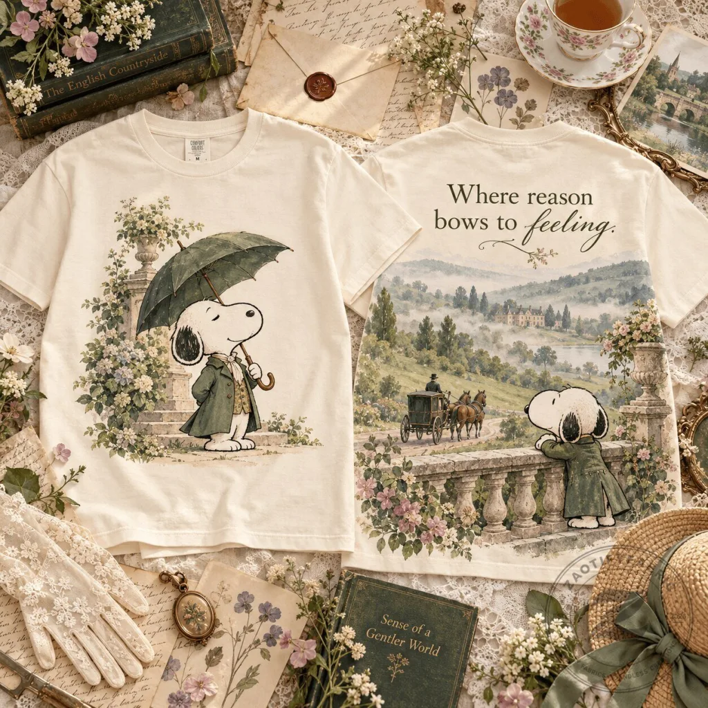 Snoopy Sense and Sensibility English Countryside Romance T-Shirt 13 Snoopy Sense and Sensibility English Countryside Romance T-Shirt