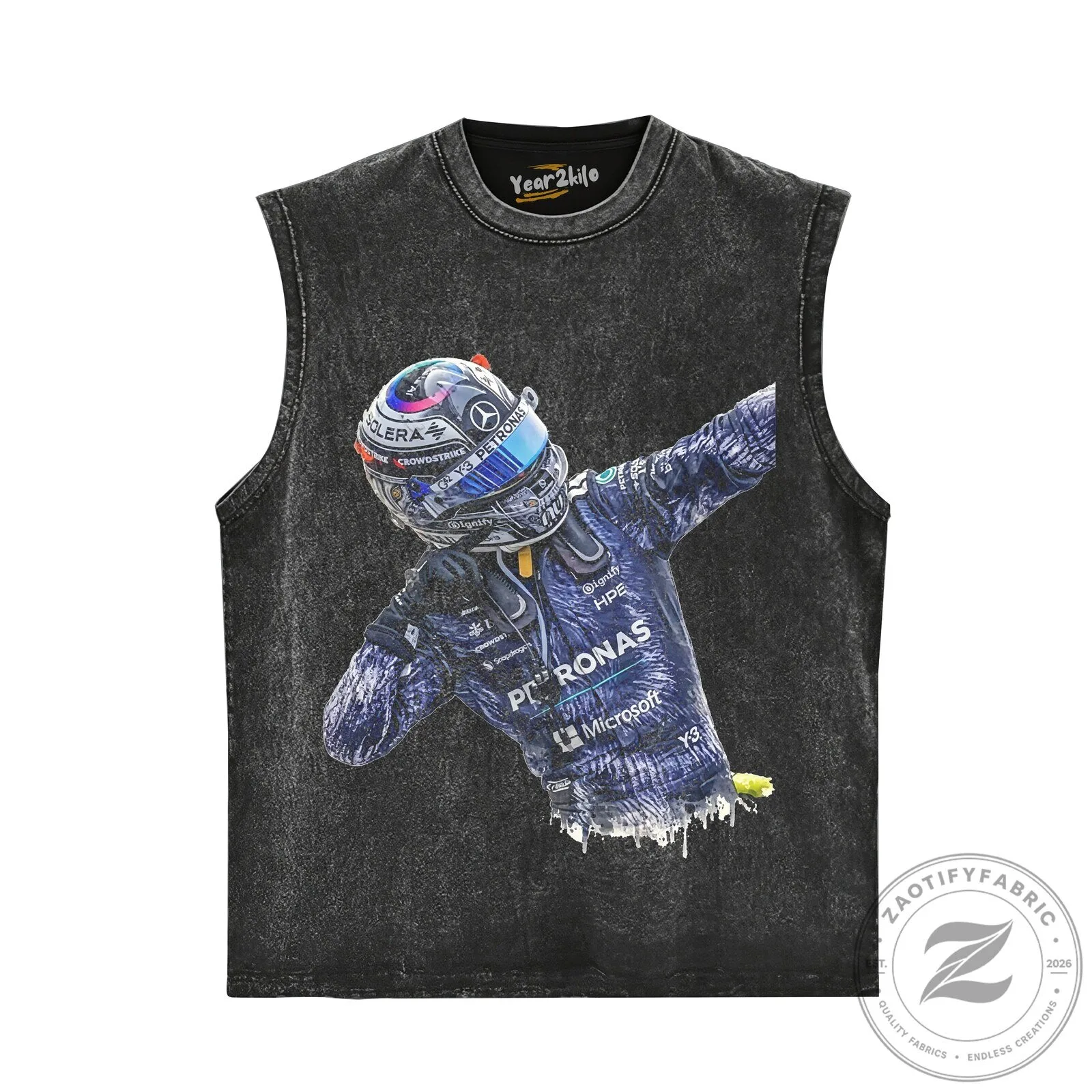 Black T-Shirt with Kimi Antonelli Graphic - Formula One Racing Driver Design 13 Black T-Shirt with Kimi Antonelli Graphic - Formula One Racing Driver Design