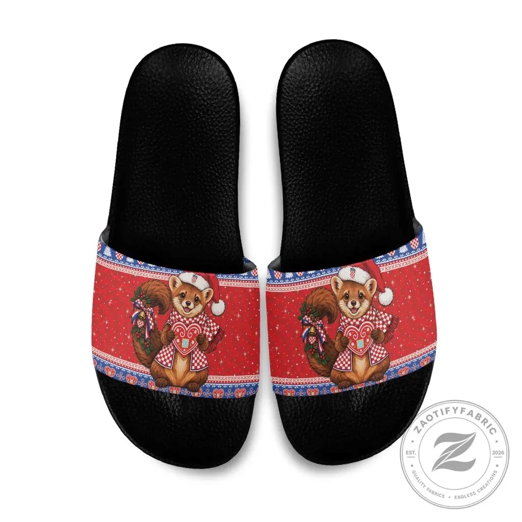 Croatian Christmas Marten Licitar Heart Holiday Slide Sandals