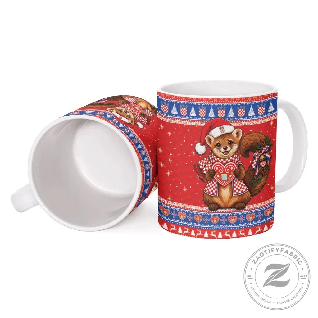 Croatian Kuna Christmas Holiday Mug with Licitar Heart Design 11 Croatian Kuna Christmas Holiday Mug with Licitar Heart Design