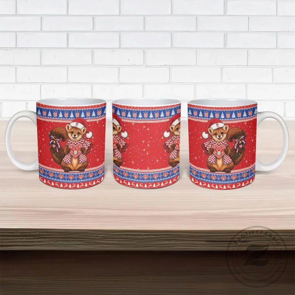Croatian Kuna Christmas Holiday Mug with Licitar Heart Design 13 Croatian Kuna Christmas Holiday Mug with Licitar Heart Design