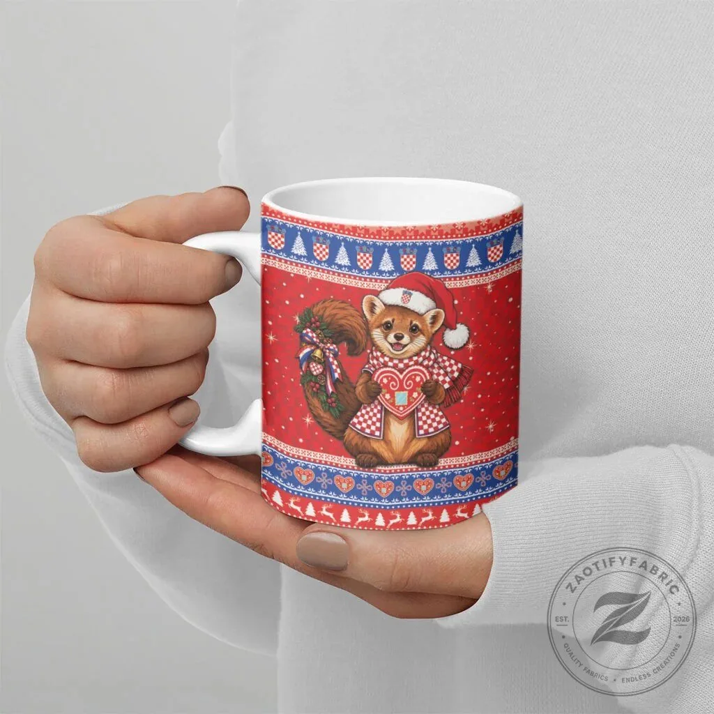Croatian Kuna Christmas Holiday Mug with Licitar Heart Design 15 Croatian Kuna Christmas Holiday Mug with Licitar Heart Design