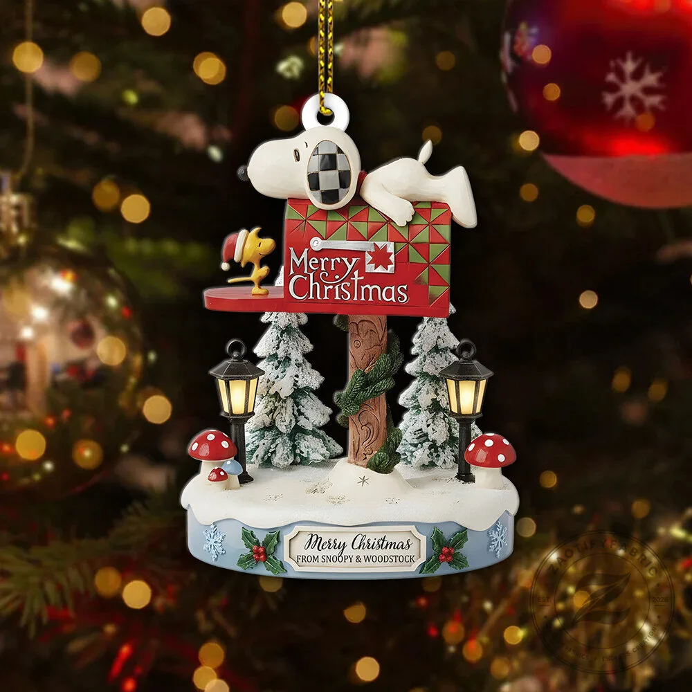 Snoopy and Woodstock Christmas Mailbox Holiday Tree Ornament