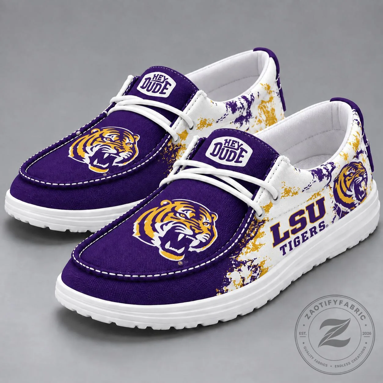 Louisiana State University Tigers Hey Dude Style Slip-On Shoes