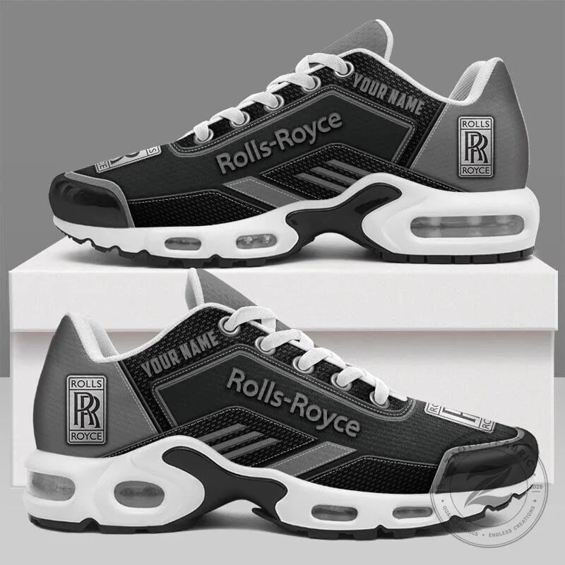 Rolls-Royce Custom Name Elegant Design Black and Grey Sport Shoes