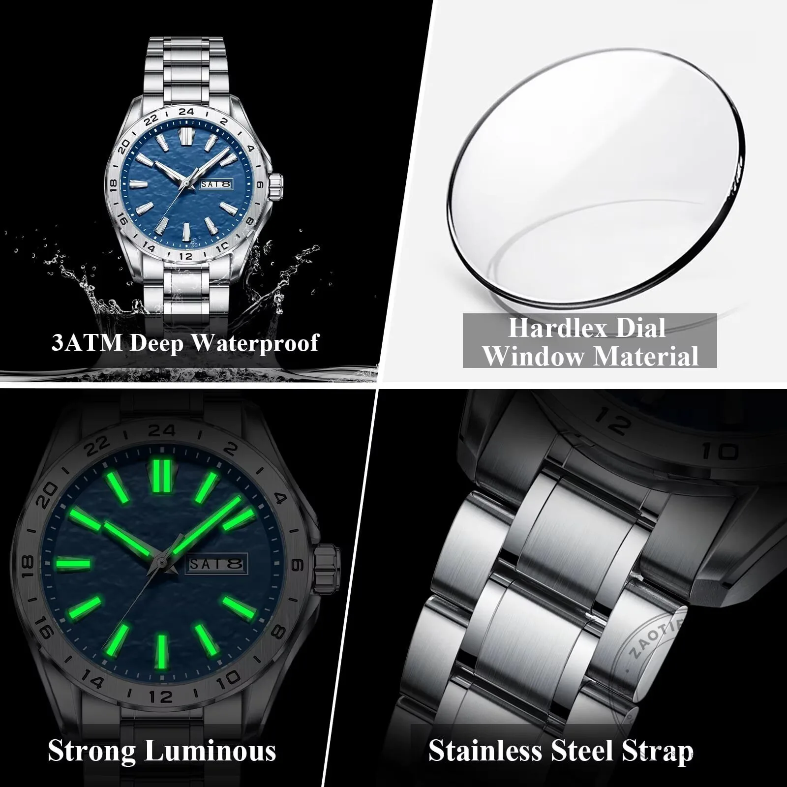 Corvette C8 Stingray Personalized Name Blue Dial Stainless Steel Watch 21 Corvette C8 Stingray Personalized Name Blue Dial Stainless Steel Watch