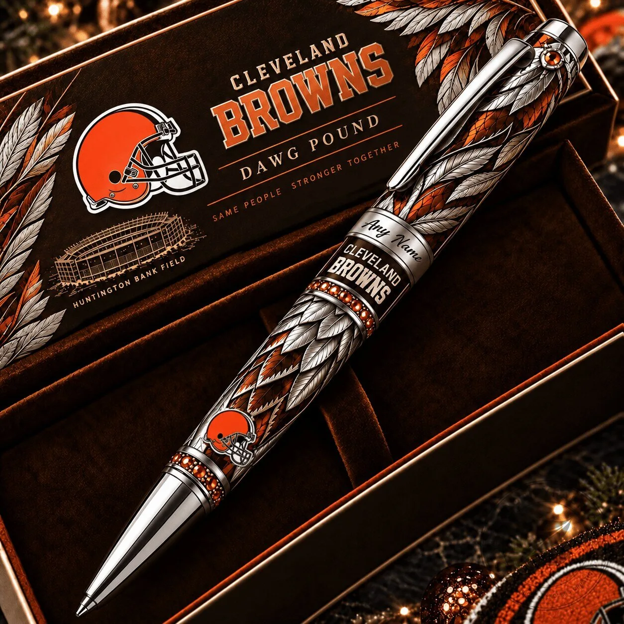 Cleveland Browns NFL Football Team Custom Engraved Ballpoint Pen Gift Set