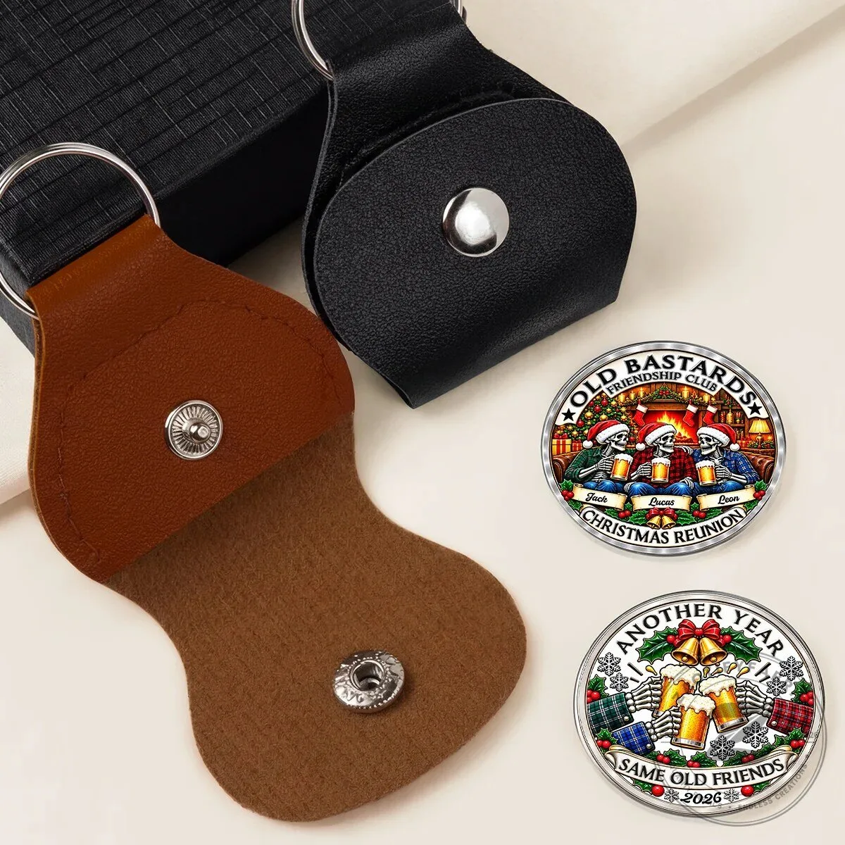 Old Bastards Friendship Club Christmas Reunion Personalized Keychain 9 Old Bastards Friendship Club Christmas Reunion Personalized Keychain