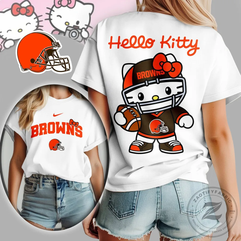 Cleveland Browns Hello Kitty Football Team Women's T-Shirt Cleveland Browns Hello Kitty Football Team Women's T-Shirt