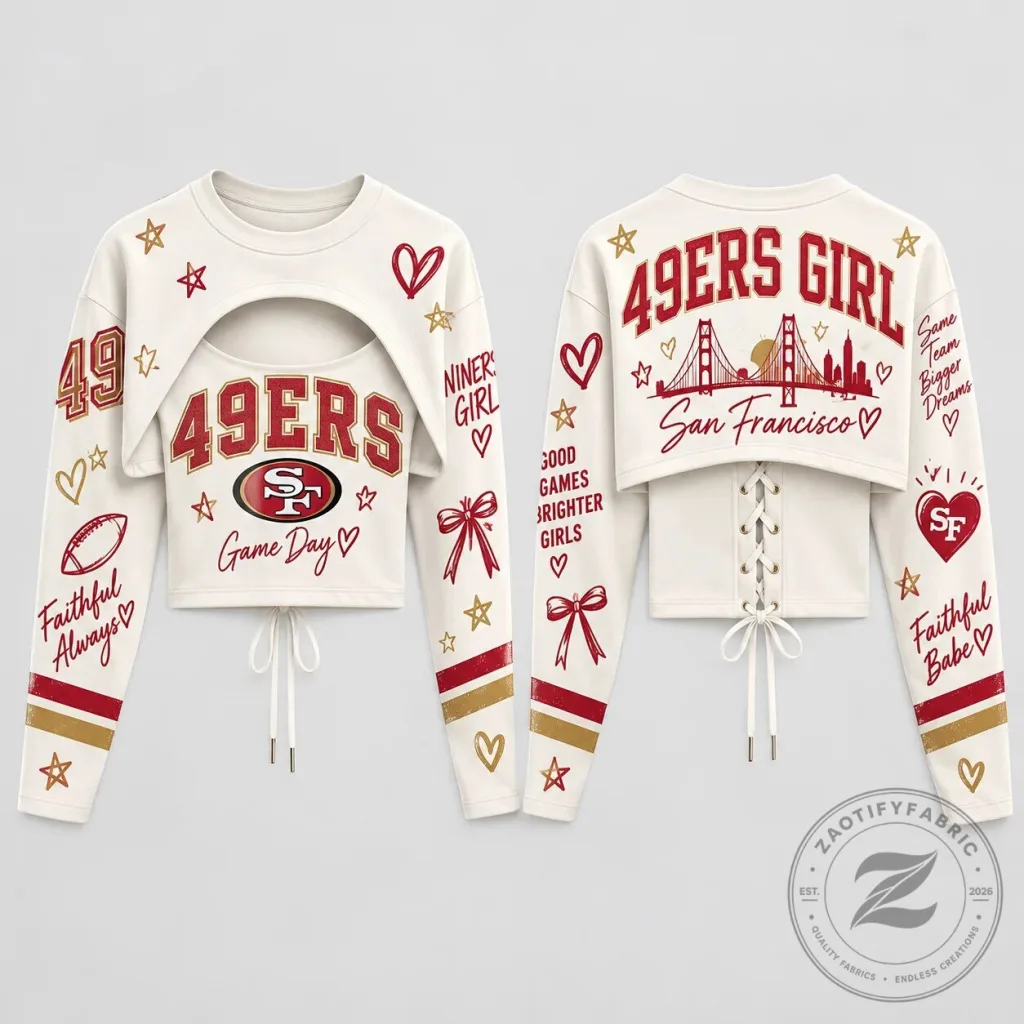 San Francisco 49ers Girl Cropped Shrug and Cami Set San Francisco 49ers Girl Cropped Shrug and Cami Set