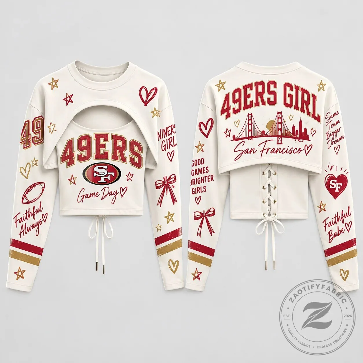 San Francisco 49ers Girl Cropped Shrug and Cami Set 2 San Francisco 49ers Girl Cropped Shrug and Cami Set