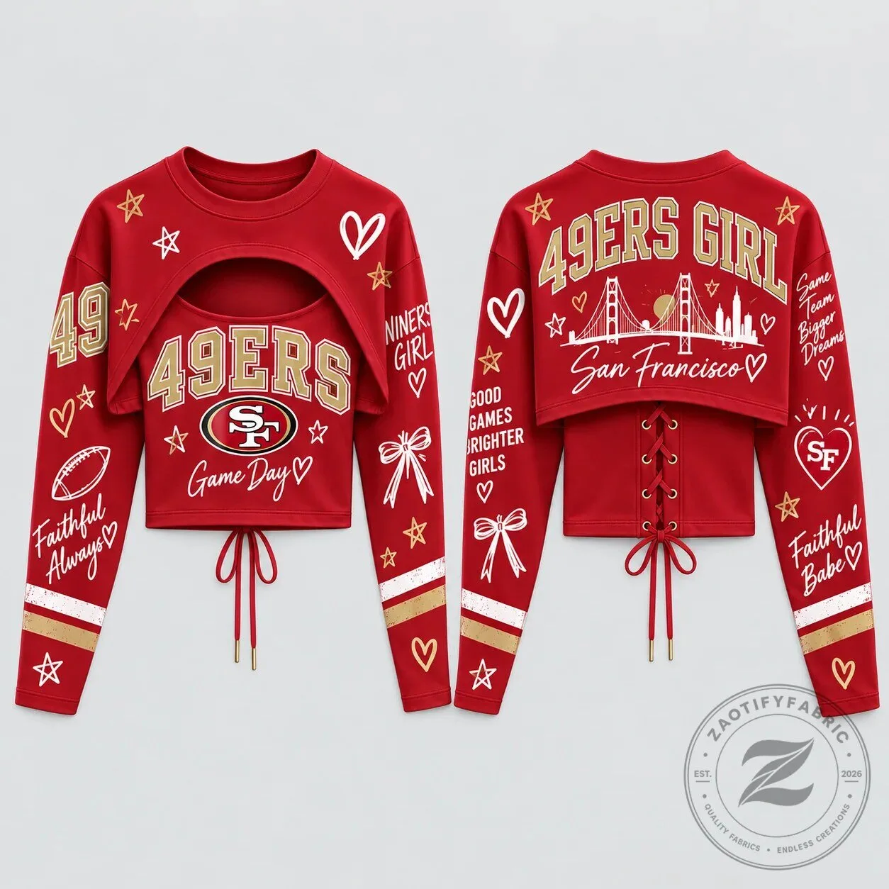 San Francisco 49ers Girl Cropped Shrug and Cami Set 9 San Francisco 49ers Girl Cropped Shrug and Cami Set