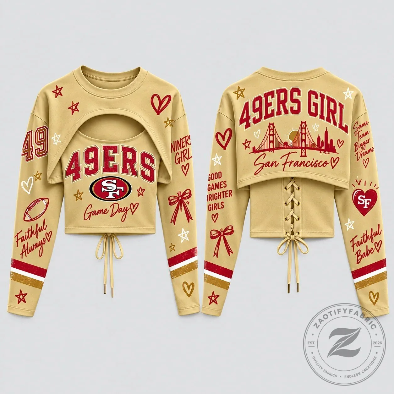 San Francisco 49ers Girl Cropped Shrug and Cami Set 11 San Francisco 49ers Girl Cropped Shrug and Cami Set