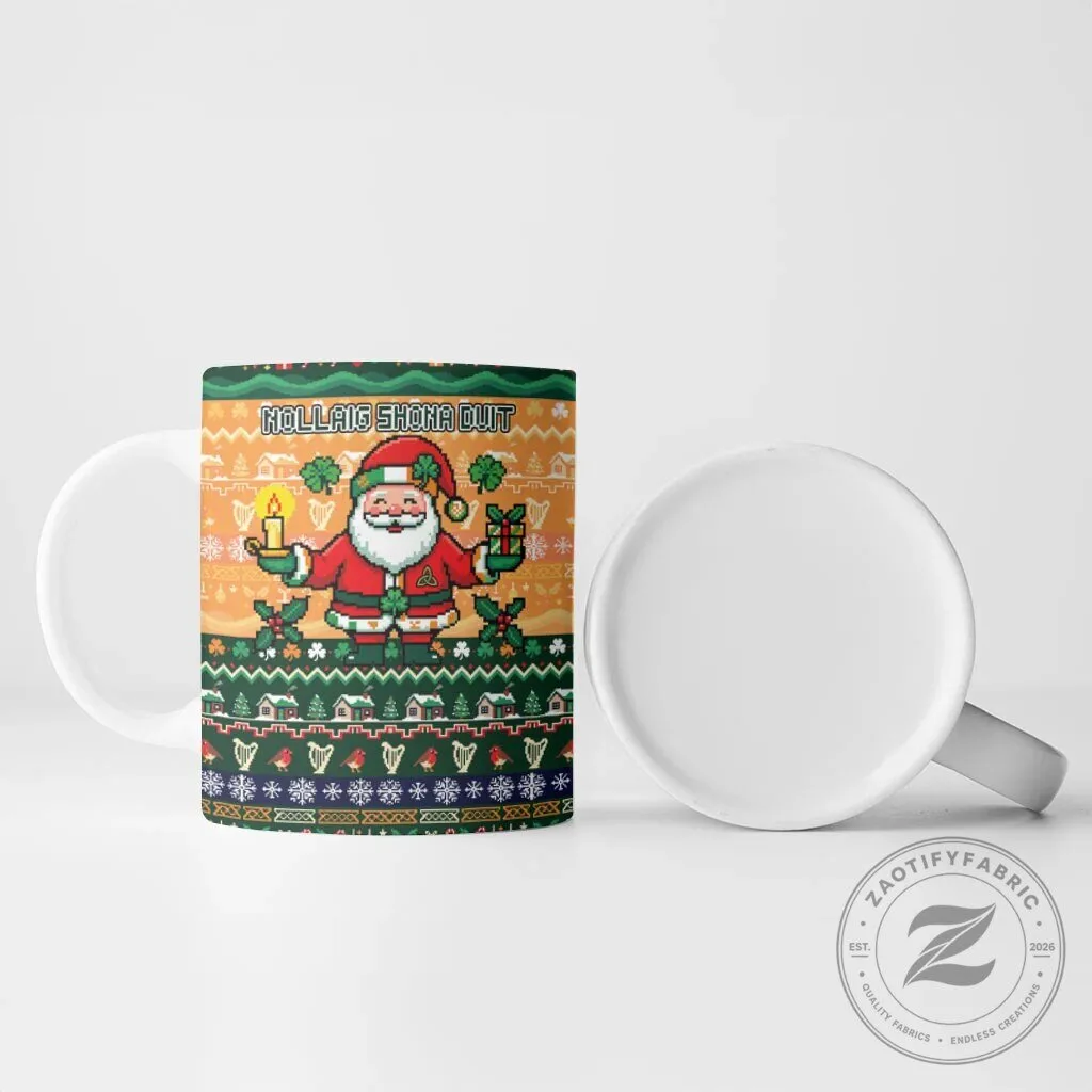 Irish Christmas Nollaig Shona Duit Santa Claus Ceramic Mug 12 Irish Christmas Nollaig Shona Duit Santa Claus Ceramic Mug