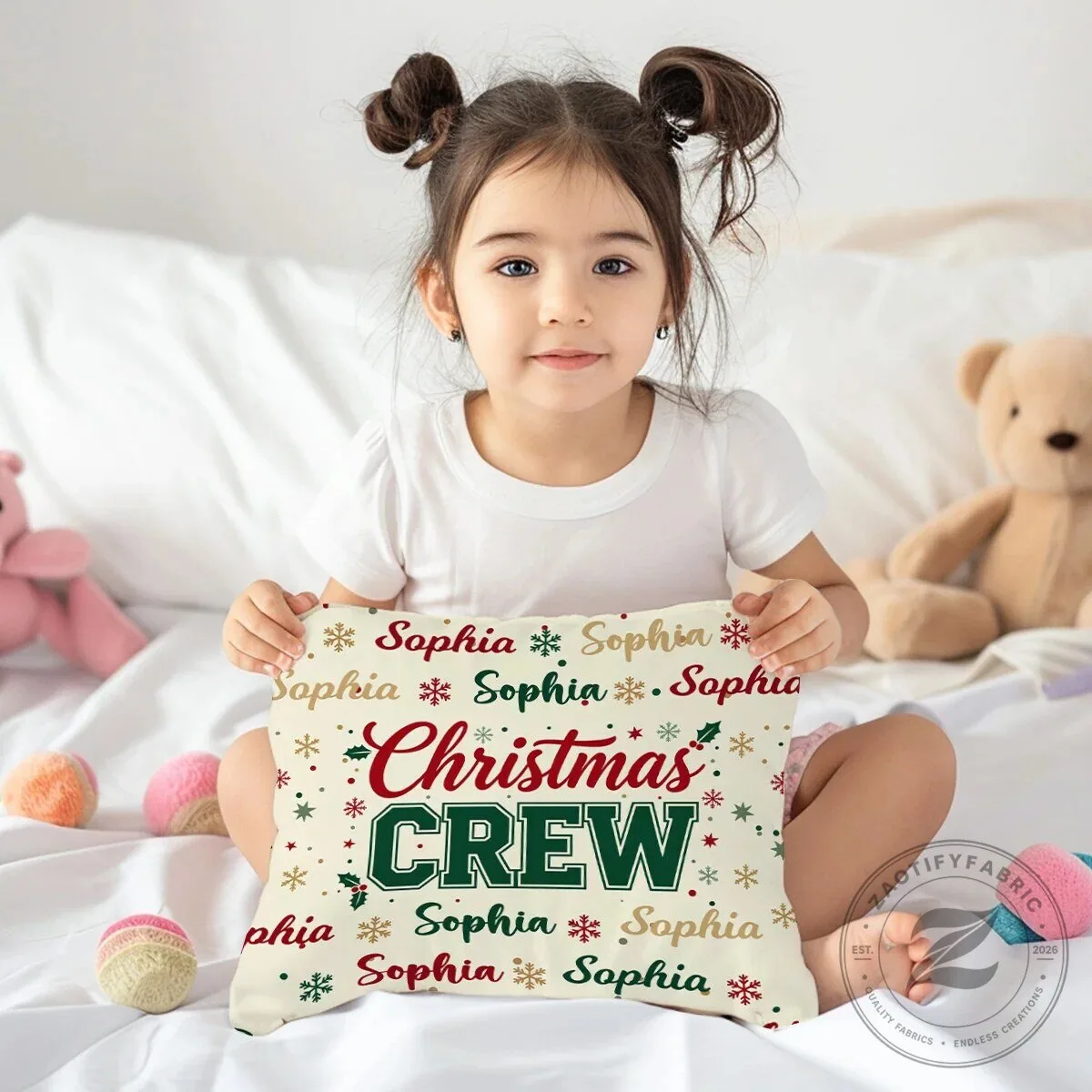 Personalized Christmas Crew Family Name Holiday Throw Pillow 12 Personalized Christmas Crew Family Name Holiday Throw Pillow