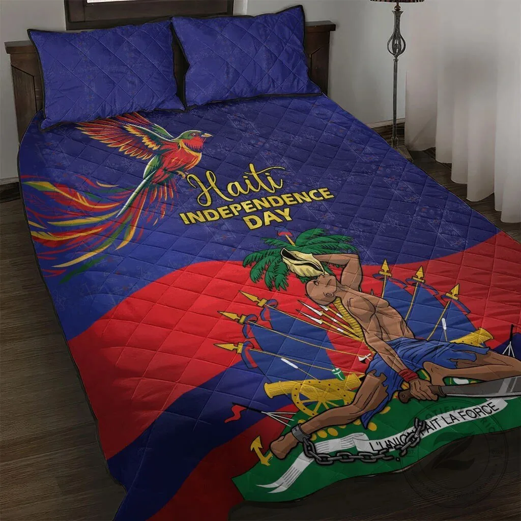 Haiti Independence Day Freedom Heritage Quilted Bedding Set