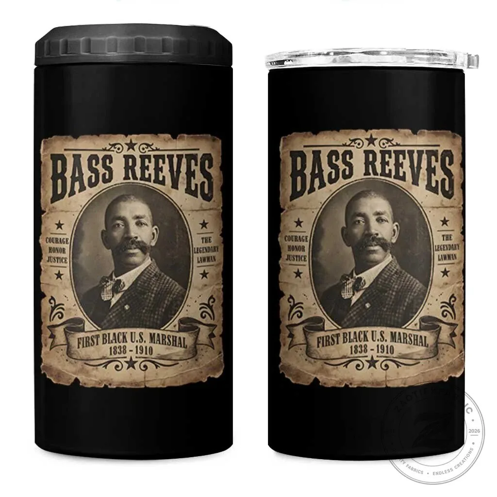 Bass Reeves First Black US Marshal Legendary Lawman Old West Style Can Cooler Tumbler