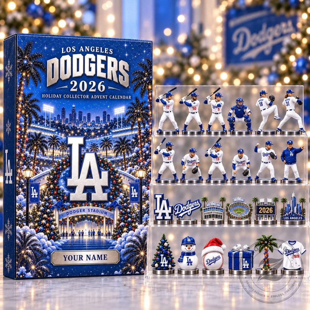 Los Angeles Dodgers Holiday Collector Advent Calendar Box with Mini Figurines 2D Los Angeles Dodgers Holiday Collector Advent Calendar Box with Mini Figurines 2D