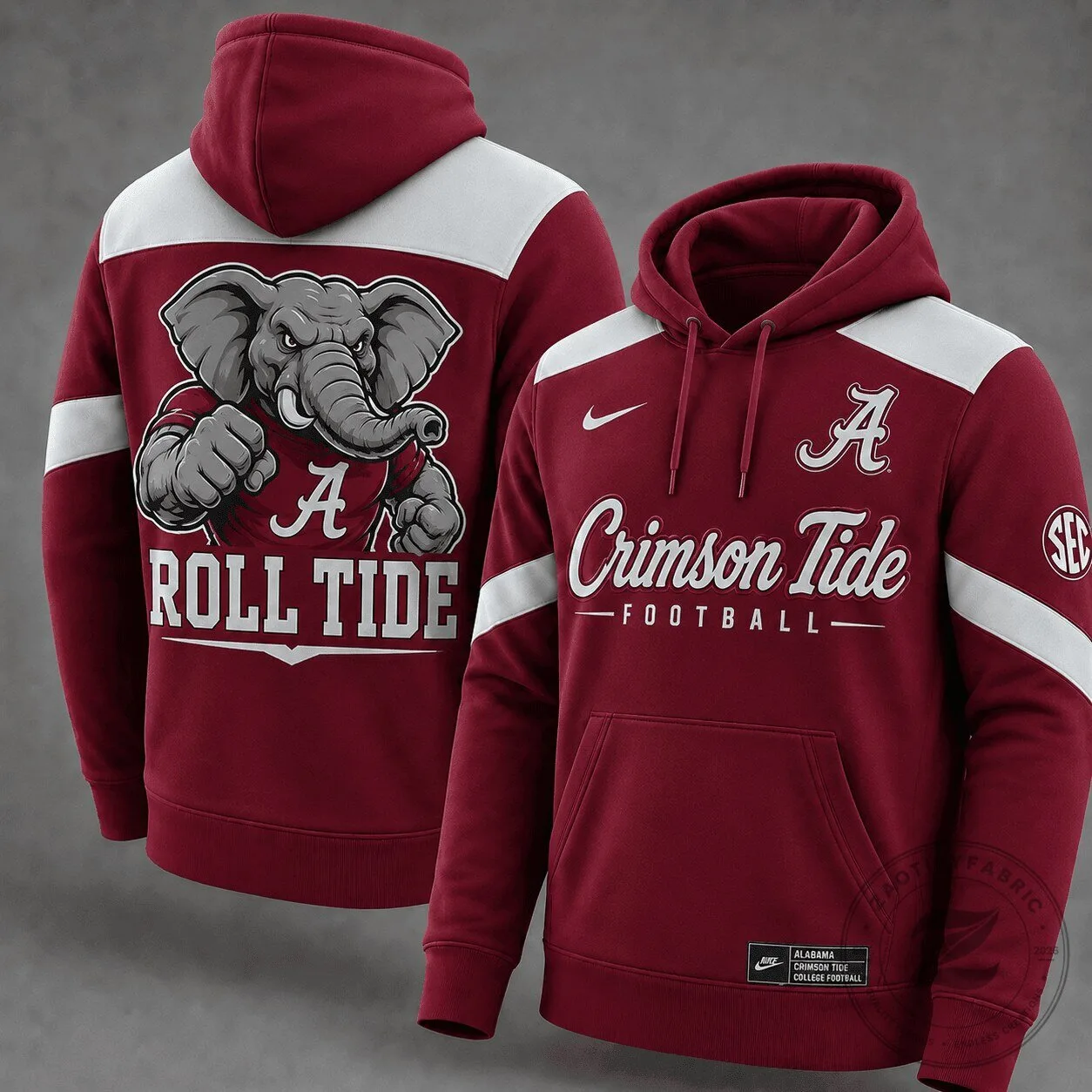 Alabama Crimson Tide Elephant Mascot Football Team Red Hoodie