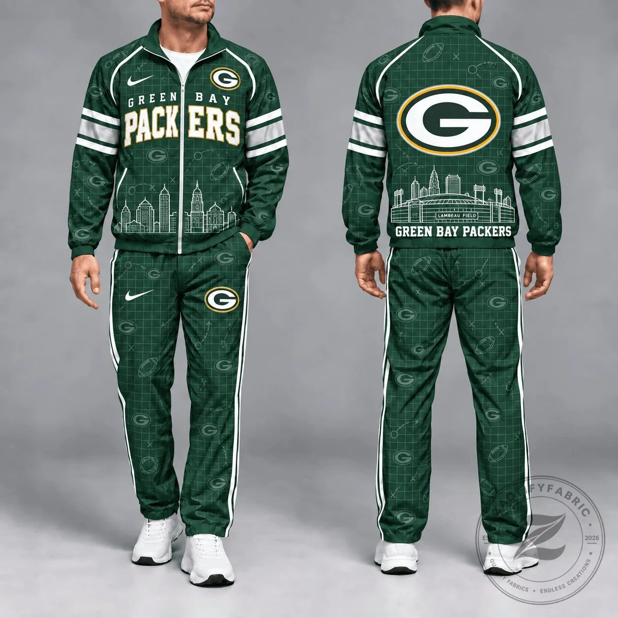 Green Bay Packers Football Team Full Zip Windbreaker Jacket