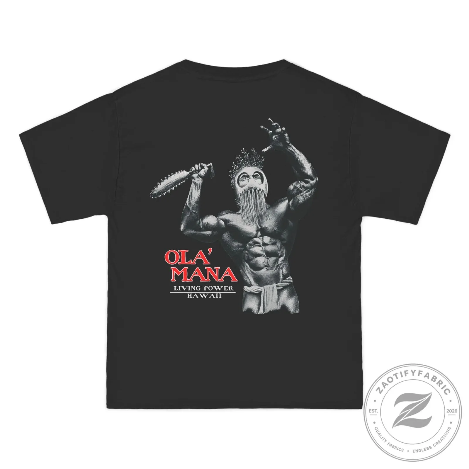 Ola Mana Living Power Hawaii Vintage Design Black Short-Sleeve T-Shirt