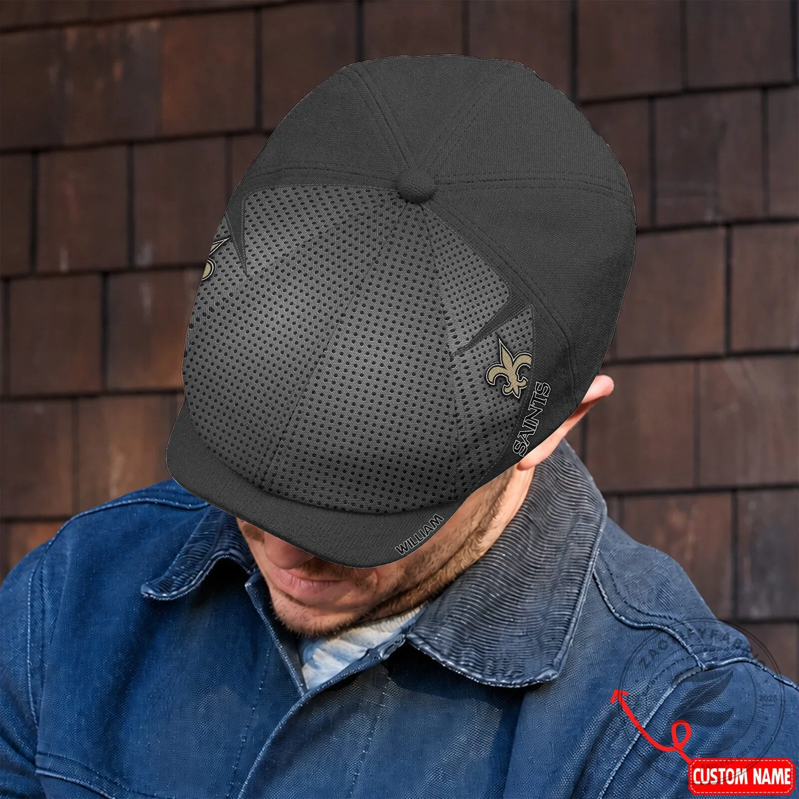 New Orleans Saints NFL Personalized Black Flat Cap Hat
