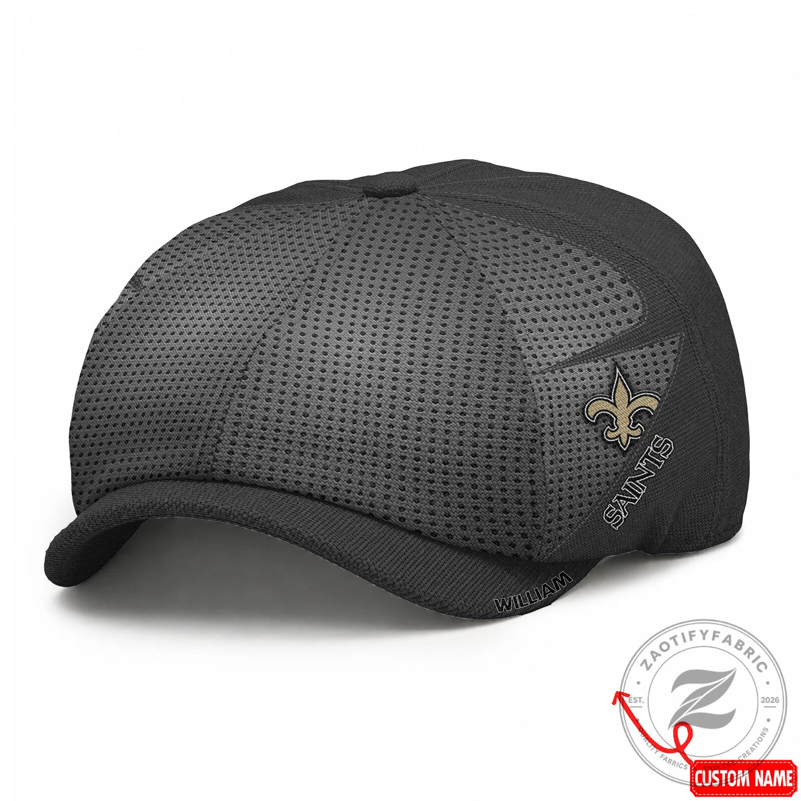 New Orleans Saints NFL Personalized Black Flat Cap Hat 8 New Orleans Saints NFL Personalized Black Flat Cap Hat