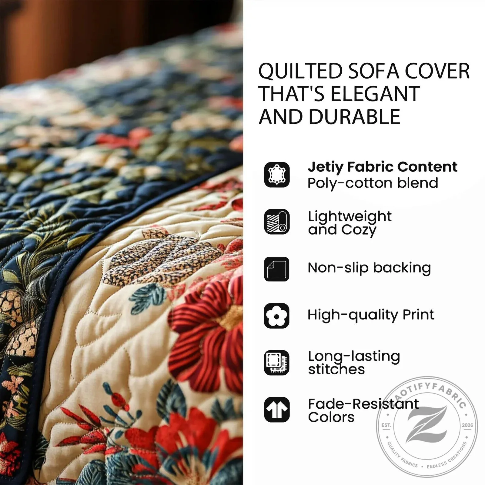 Hummingbird and Hibiscus Floral Garden Quilted Recliner Chair Cover 18 Hummingbird and Hibiscus Floral Garden Quilted Recliner Chair Cover