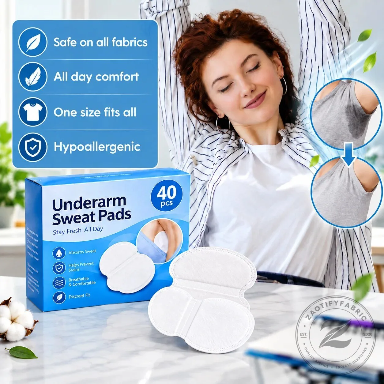 Disposable Underarm Sweat Pads for Excessive Sweating and Stain Prevention 9 Disposable Underarm Sweat Pads for Excessive Sweating and Stain Prevention