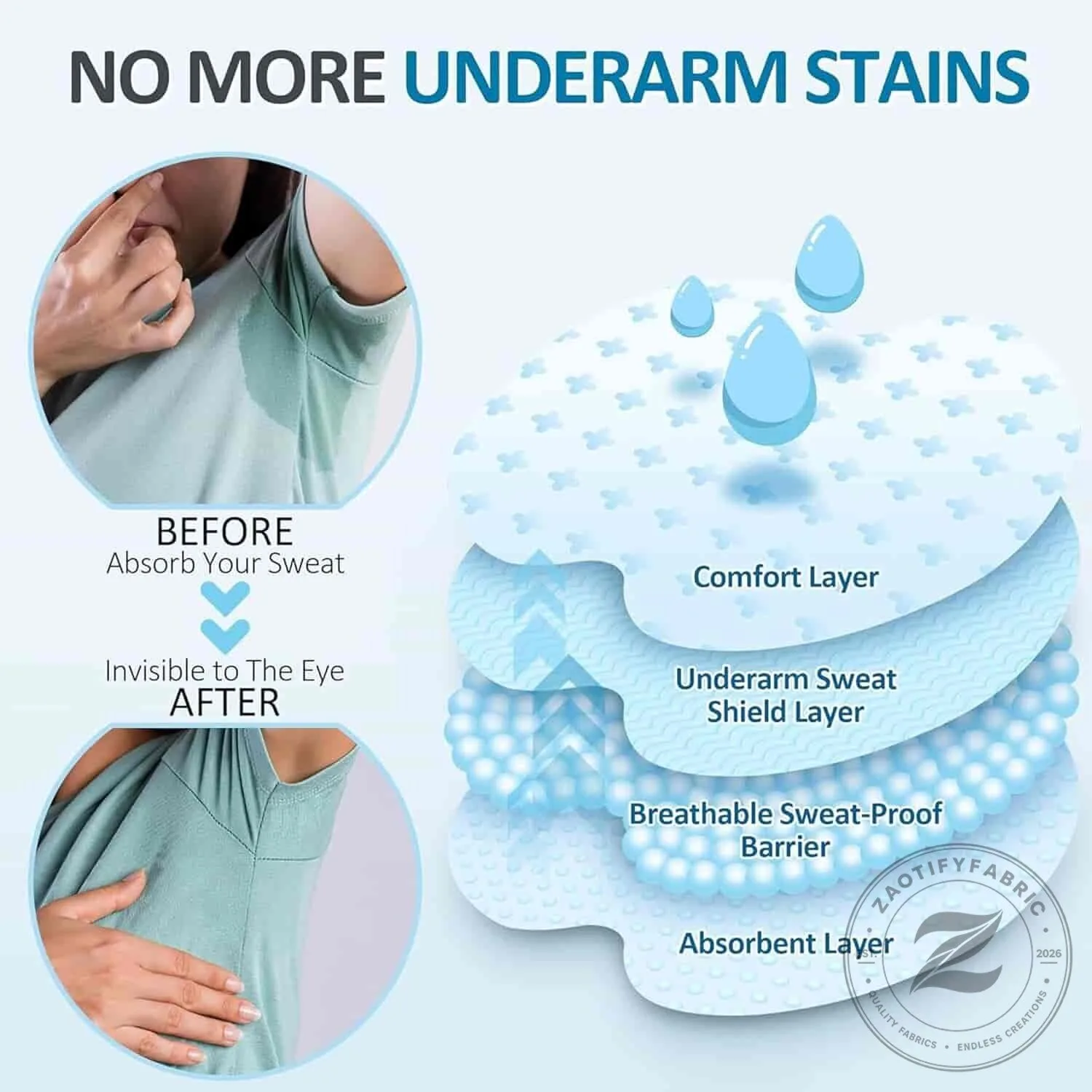 Disposable Underarm Sweat Pads for Excessive Sweating and Stain Prevention 11 Disposable Underarm Sweat Pads for Excessive Sweating and Stain Prevention