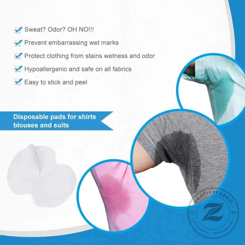 Disposable Underarm Sweat Pads for Excessive Sweating and Stain Prevention 12 Disposable Underarm Sweat Pads for Excessive Sweating and Stain Prevention