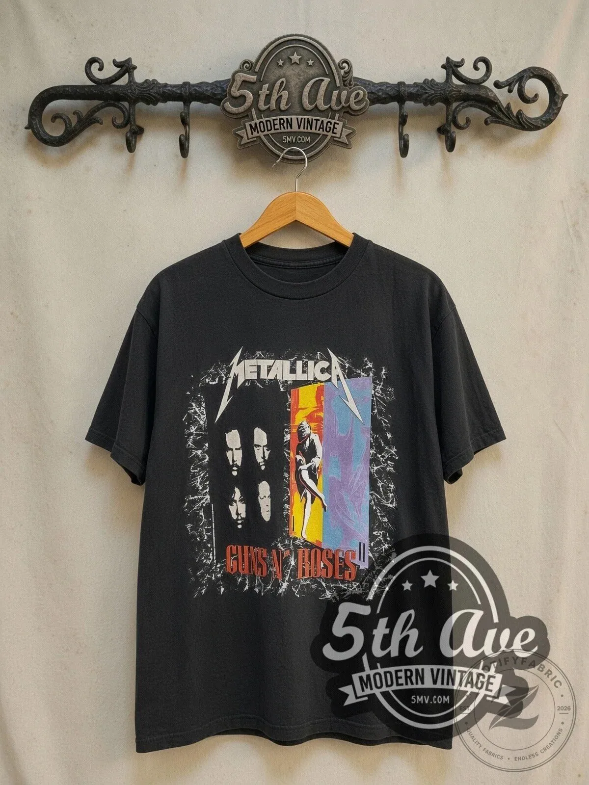Elegant Tiger Lily Floral Design Black AirPods Case with Keychain 4 Metallica and Guns N' Roses 1992 Stadium Tour Vintage Band T-Shirt