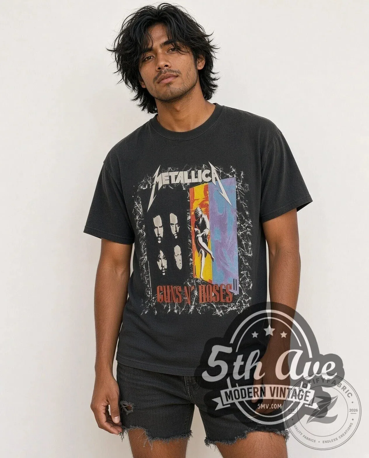 Metallica and Guns N' Roses 1992 Stadium Tour Vintage Band T-Shirt 5 Metallica and Guns N