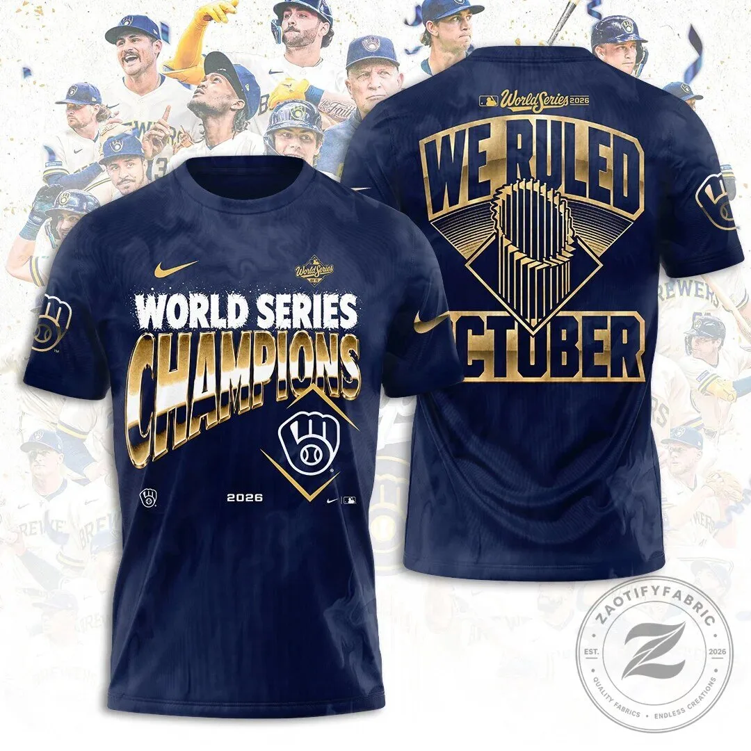 2026 World Series Champions Gold Celebration T-Shirt - Milwaukee Brewers